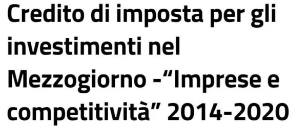 Credito d'imposta investimenti al Mezzogiorno