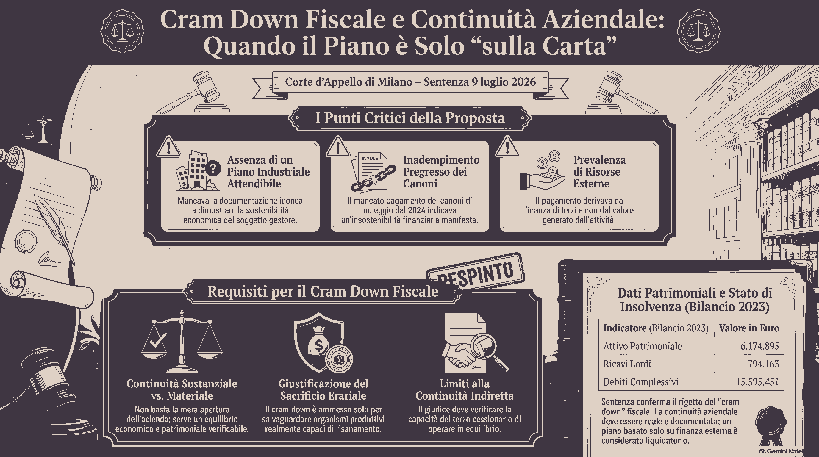 Cram Down Fiscale e Continuità Aziendale Indiretta: L'Analisi Giurisprudenziale e il Ruolo degli Adeguati Assetti ex Art. 2086 c.c.