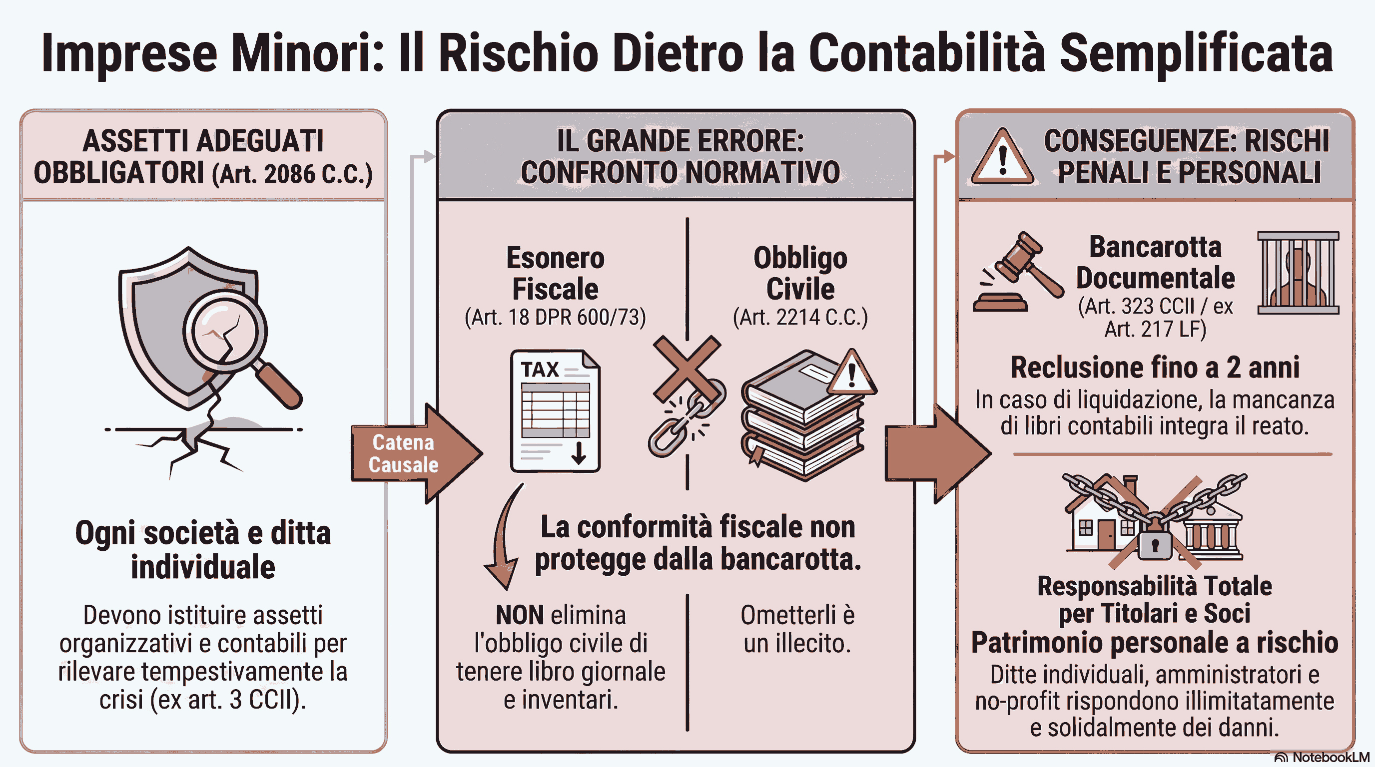 Contabilità Semplificata e Bancarotta Documentale: Rischio Penale, Assetti Adeguati (Art. 2086 c.c.) e Responsabilità dell'Amministratore