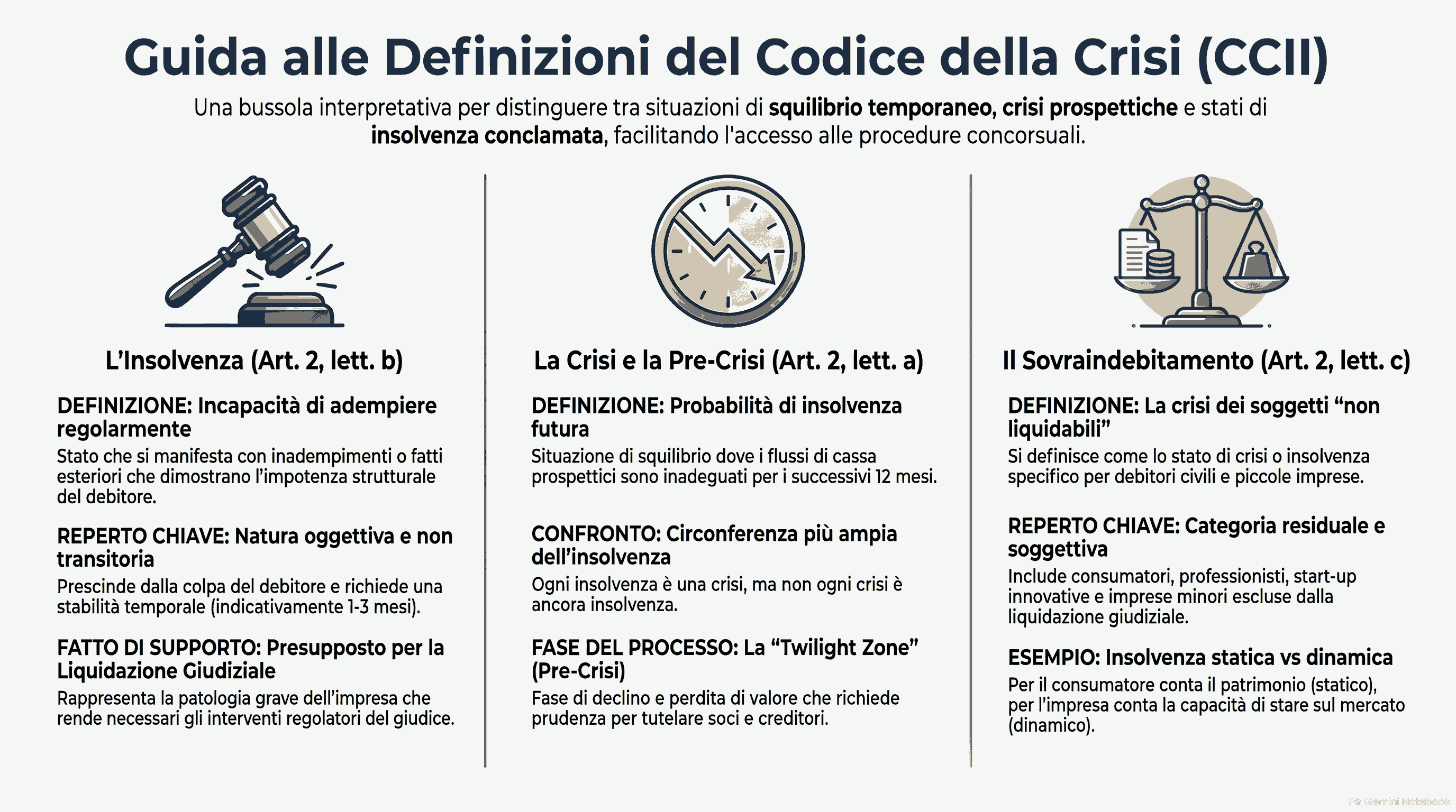 Pre-crisi, Crisi e Insolvenza: definizione della dinamica del dissesto